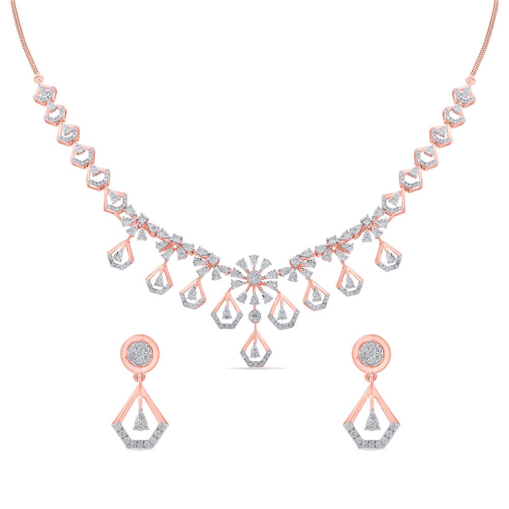 Buy 14 Karat Gold & Diamond Necklace Set