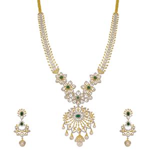 Buy 18 Karat Gold & Diamond Necklace Set
