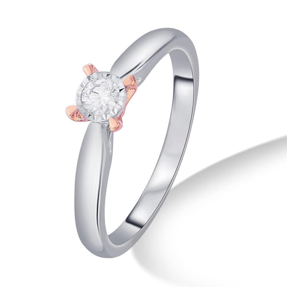 Buy Two-Tone Solitaire Diamond Ring