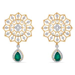 Buy 14 Karat Gold & Diamond Earrings