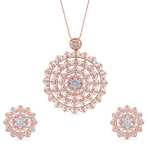Buy 14 Karat Gold & Diamond Pendant Set