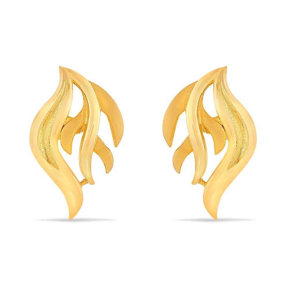 Buy 18 Karat Delicate Leaf Gold Earrings