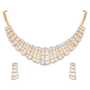 Buy 14 Karat Gold & Diamond Necklace Set