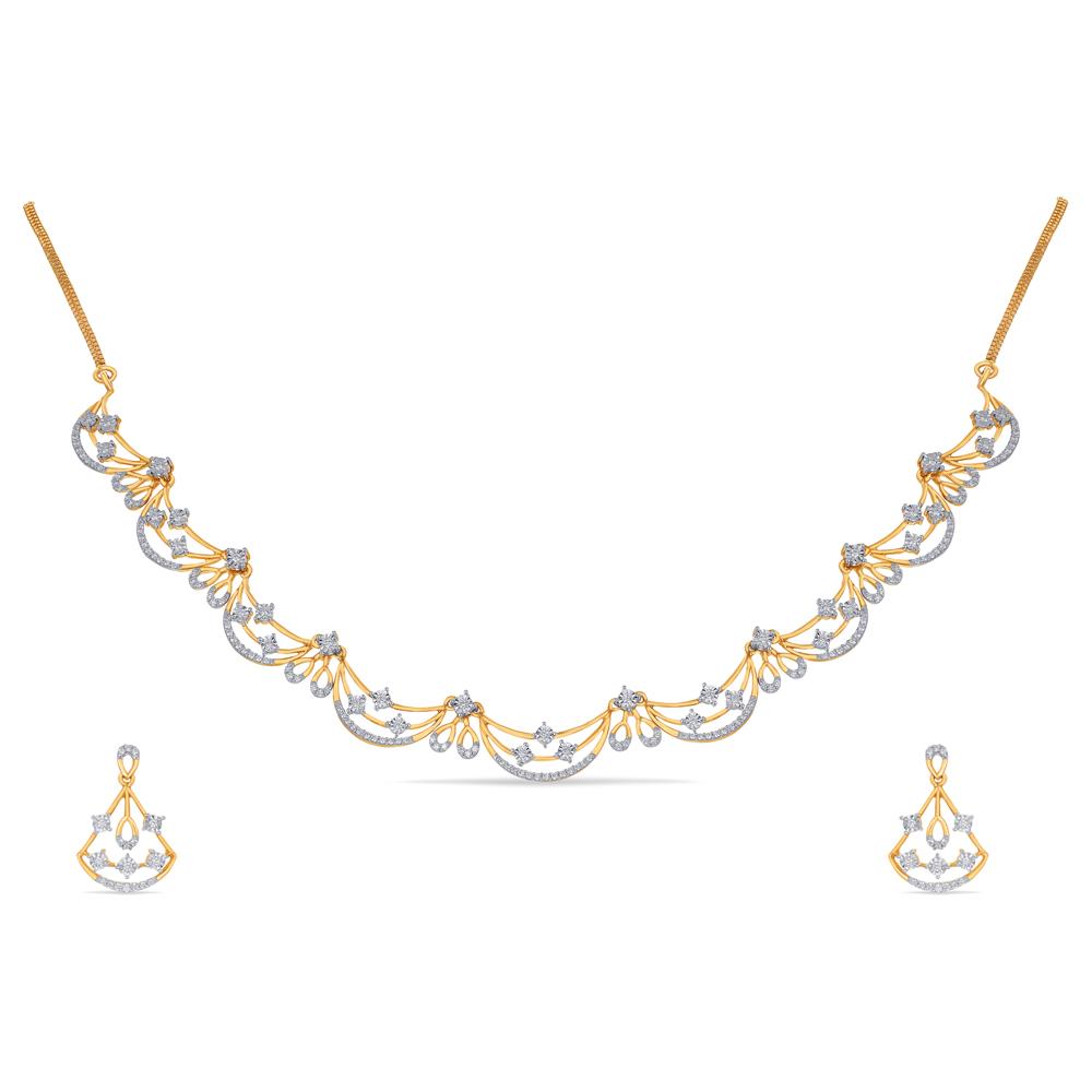 Buy 14 Karat Gold & Diamond Necklace Set