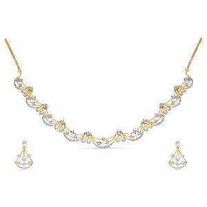 Buy 14 Karat Gold & Diamond Necklace Set