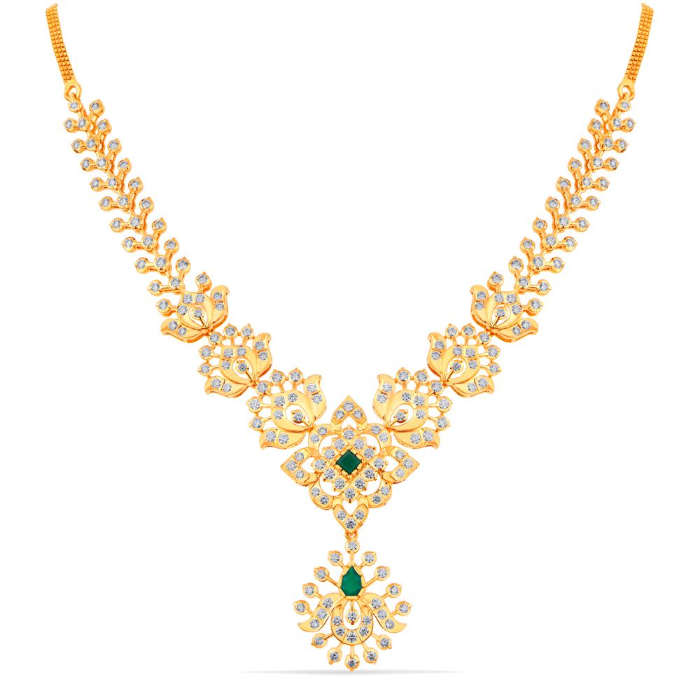 Buy 22 Karat Gold & Diamond Necklace