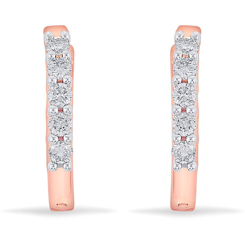 Buy Rose Gold Twinkling Hoops Diamond Nose Ring