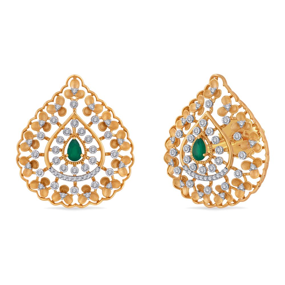 Buy 18 Karat Gold & Diamond Earrings