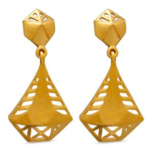 Buy 22 Karat Geometric Gold Drop Earrings