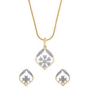 Buy 14 Karat Gold & Diamond Pendant Set