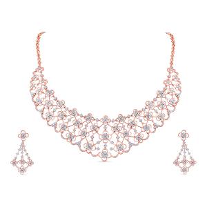 Buy 18 Karat Gold & Diamond Necklace Set