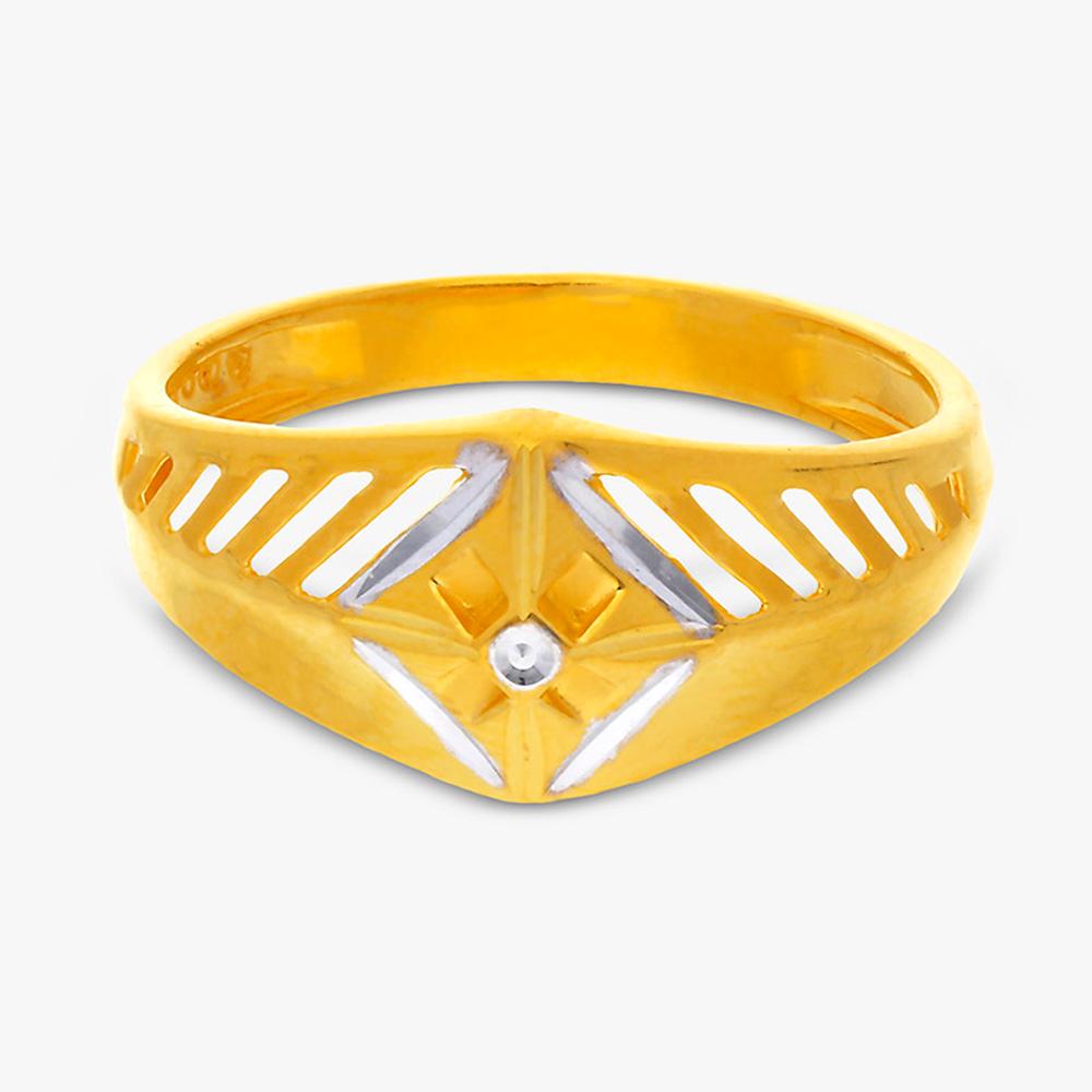 Buy Two Tone Plated Square Design 22Kt Gold Ring For Women