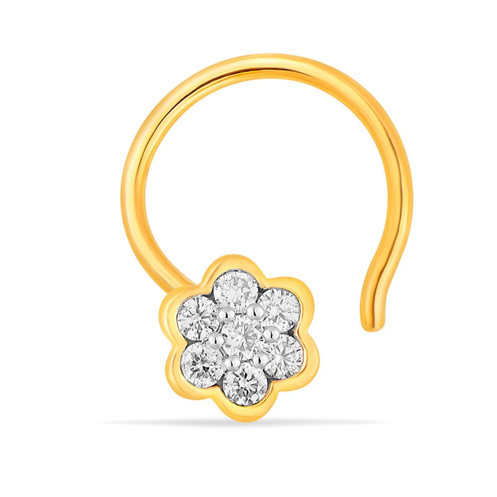 Buy 14 Karat Gold & Diamond Nose Pin