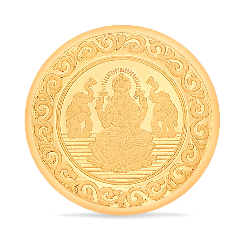 Buy 24 Karat Yellow Finish 10 Grams Goddess Laxmi Gold Coin