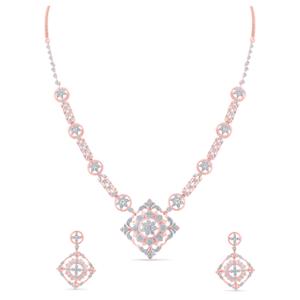 Buy 14 Karat Gold & Diamond Necklace Set