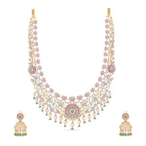 Buy 18 Karat Gold & Diamond Necklace Set