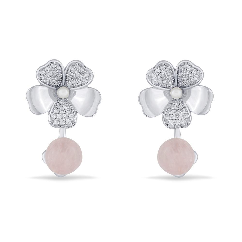 Buy Blushing Bud Silver Stud Earrings