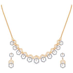 Buy 14 Karat Gold & Diamond Necklace Set