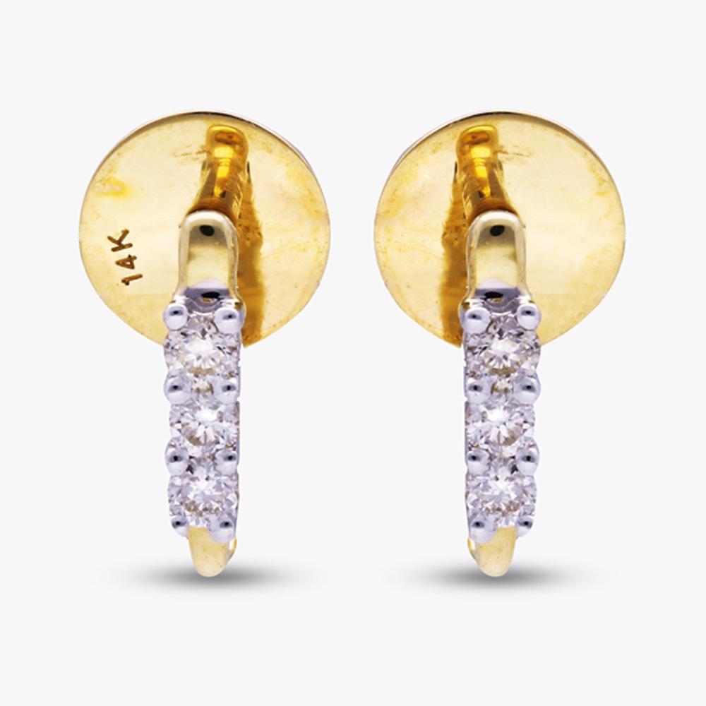 Buy Two Tone Plated Symmetric Design 14 Kt Gold & Diamond Earrings