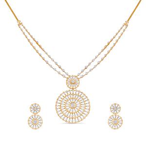 Buy 18 Karat Gold & Diamond Necklace Set