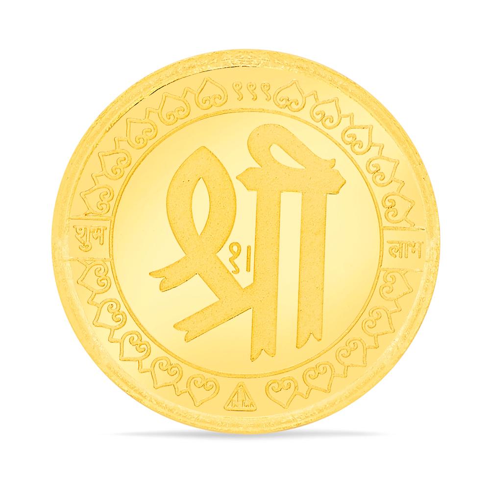 Buy 24 Karat Yellow Finish 4 Grams Shree Gold Coin