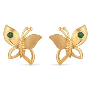Buy 18 Karat Delicate Butterfly Gold Stud Earrings