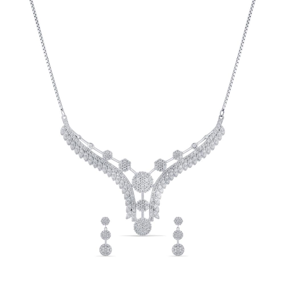 Buy 925 Purity Silver Necklace Set