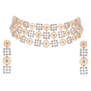 Buy 14 Karat Gold & Diamond Necklace Set