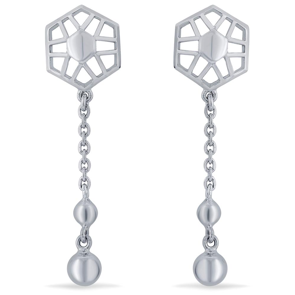 Buy You & Me Silver Hangings Earrings