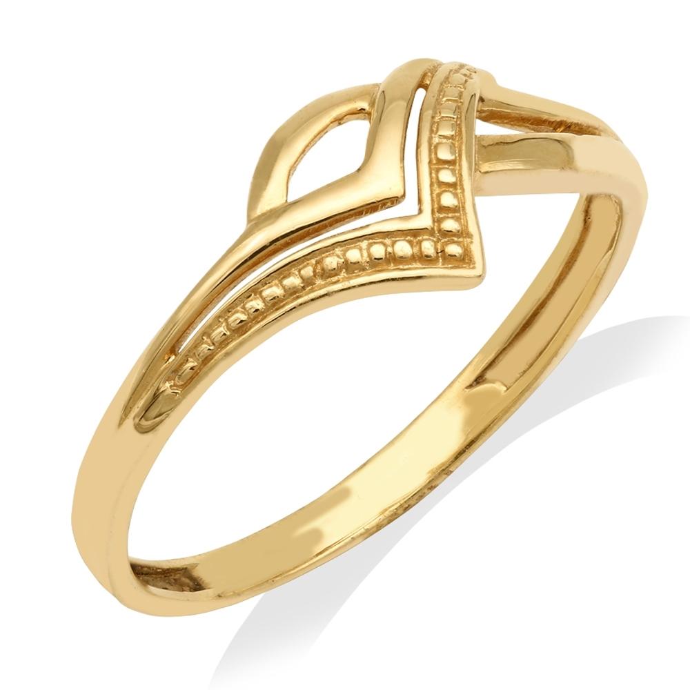 Buy Yellow Finish Asymmetric Design 22Kt Gold Ring For Women