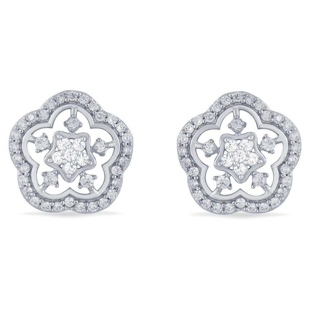 Buy Sparkling Flower Silver Studs